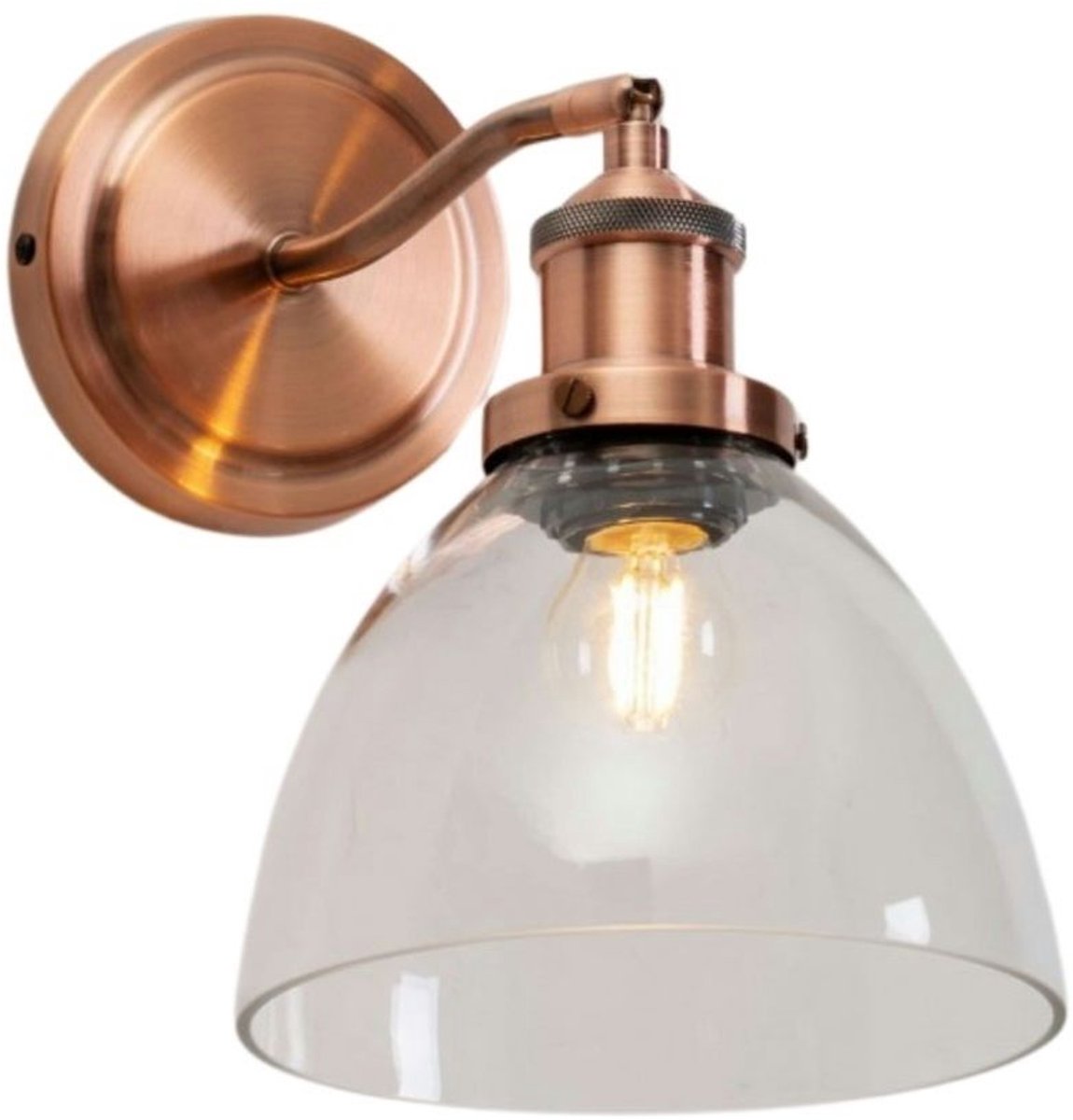 Kosilum - Flavia - Wandlamp - Koper - Metaal en glas