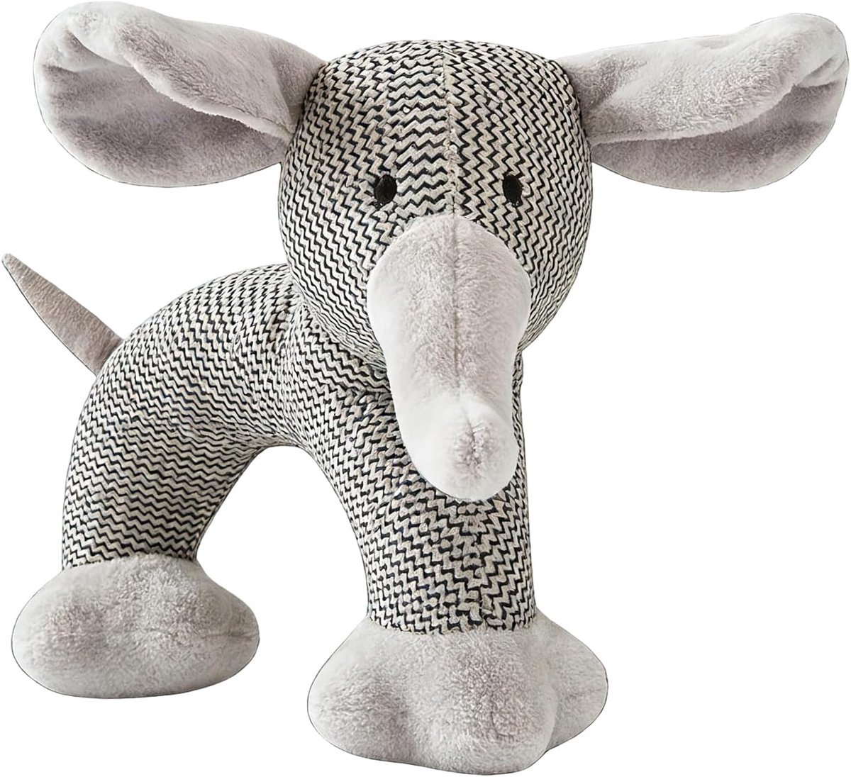 Hondenspeelgoed Pluche - Kauwspeelgoed Bijtring - Interactief Spelen - Met Piepfunctie - 30 x 20 cm - Olifant