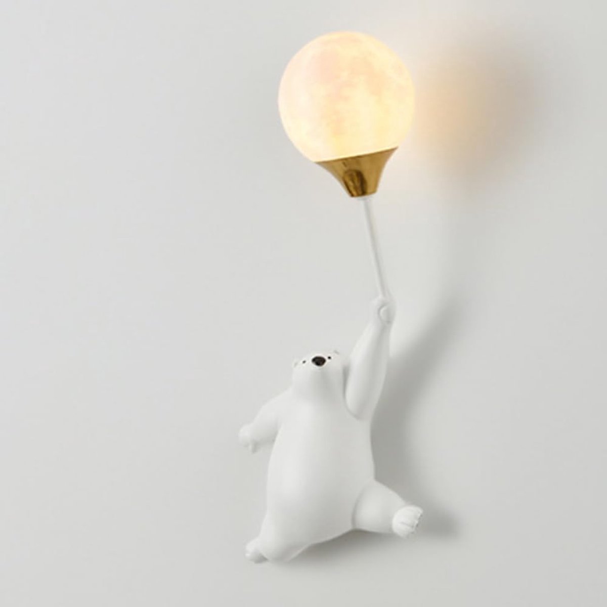 Witte Wandlamp - Nachtlamp Kinderkamer - Sfeervol Verlichten - Ballon Vorm Kap - 36cm Hoog - Wit