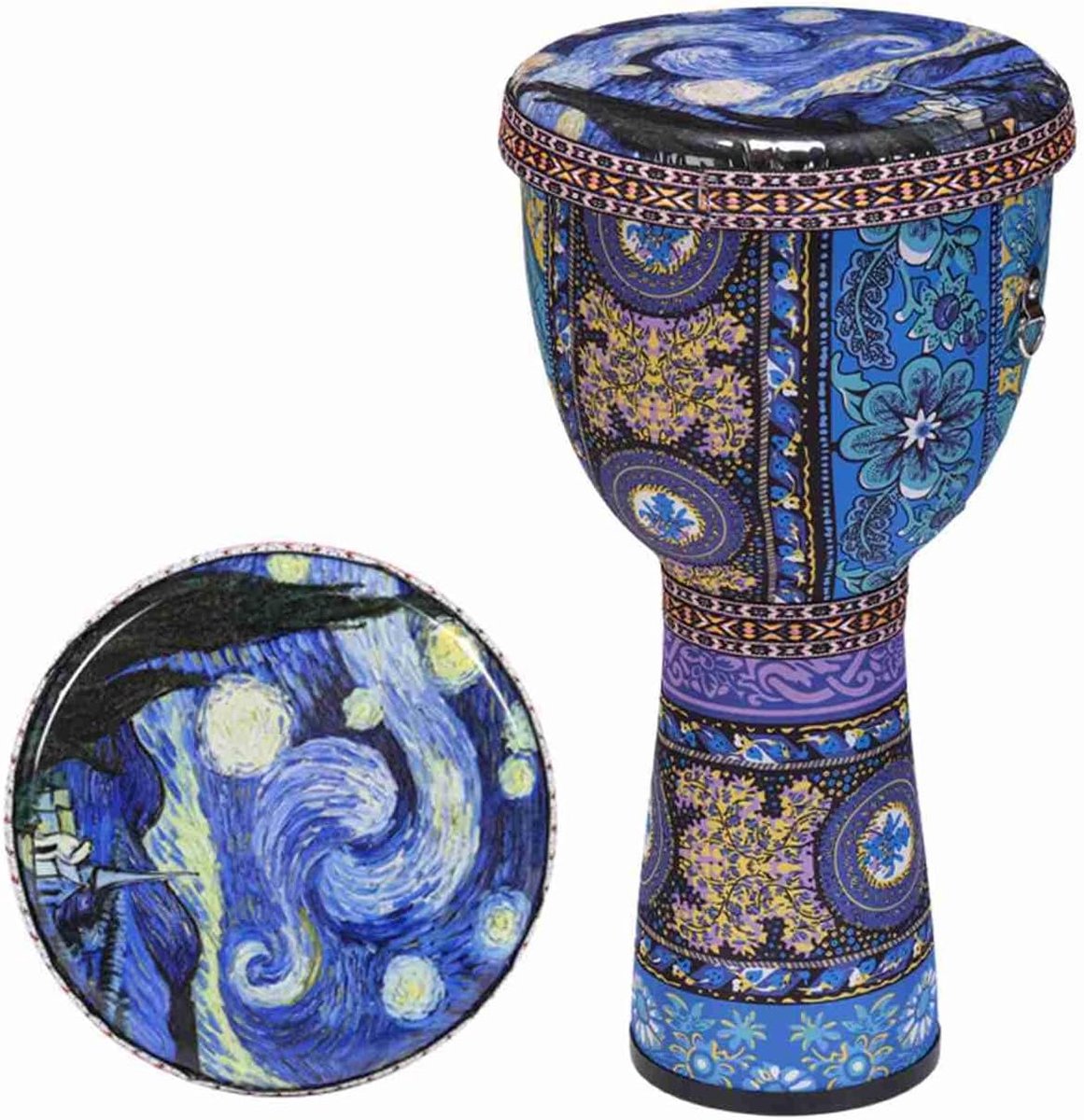 Afrikaanse Handtrommel - Djembé PVC - Muziek Maken - Levendig Kunstontwerp - 8 Inch