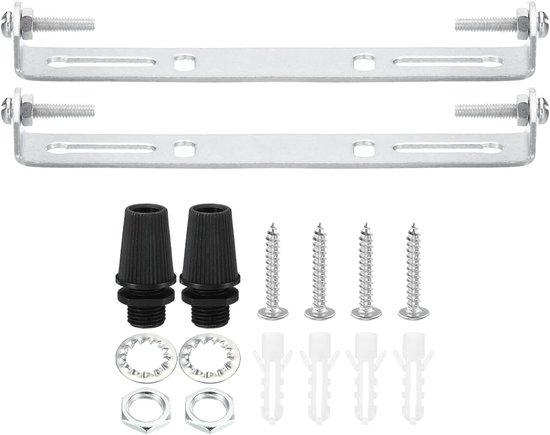 Bevestigingsbeugel plafondlamp 120 mm zilver, robuuste staalhouder voor lampen tot 10 kg, inclusief schroeven