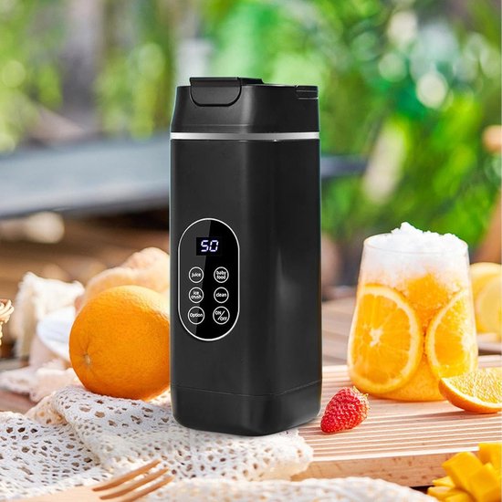 Draagbare Juicer Mixer - Sapbeker Reizen - Gezonde Drankjes Maken - Eenvoudig IJs Verpletteren - 23.2 cm - Zwart — afbeelding 5