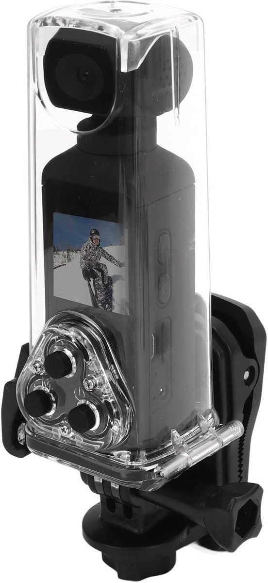 SnelShoppen - Sports Action Camera 4K HD, Waterdichte Camera met 270° Rotatie, Anti-trilling, Wifi, Microfoon Clip, Perfect voor Duiken en Autorijden,