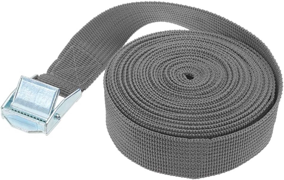 25mm* 6m Ratchet Tie Down Riemen Heavy Duty Sjorbanden met Cam Gesp voor Fietsdragers Grijs - Veilig Vastzetten van Lading