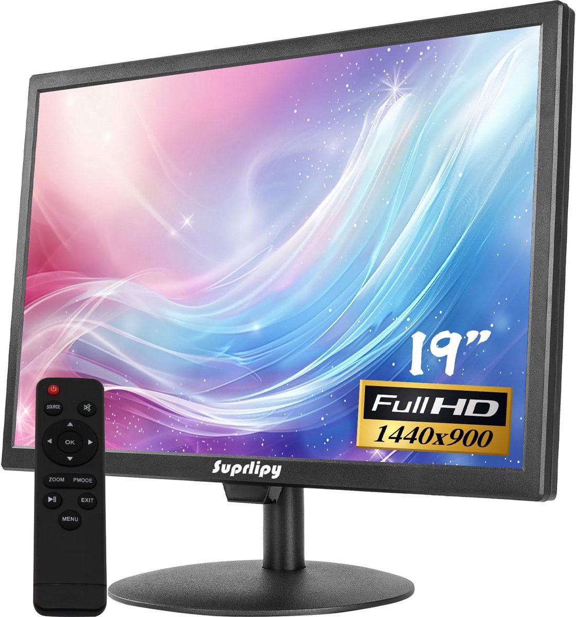 19 inch FHD IPS-monitor met HDMI,VGA, en USB - Perfect voor Beveiliging en PC