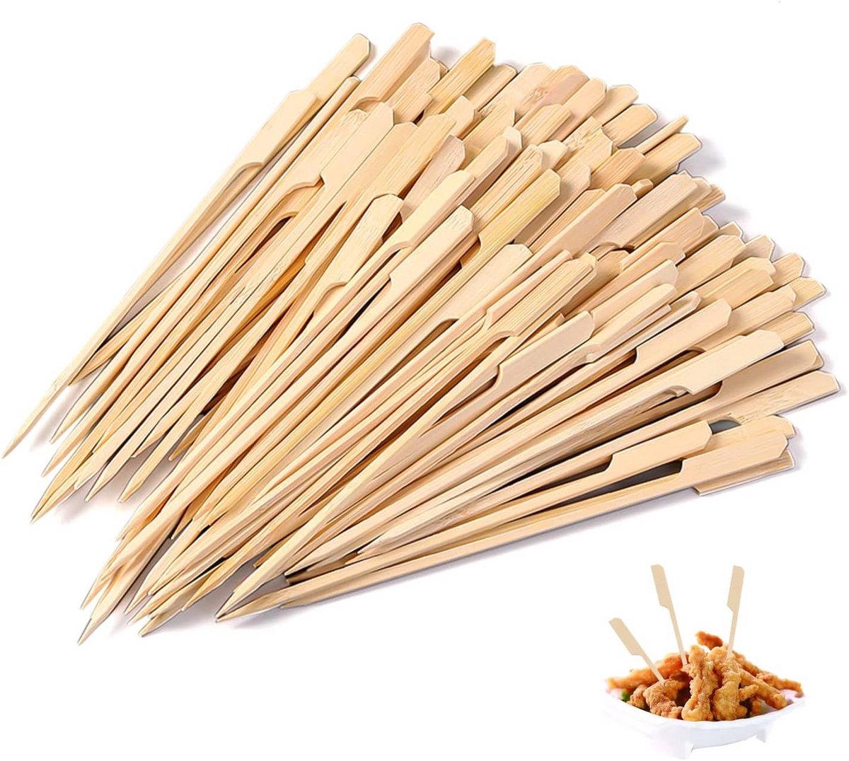200 Stuks Milieuvriendelijke Bamboe Spiesen voor BBQ (12cm)