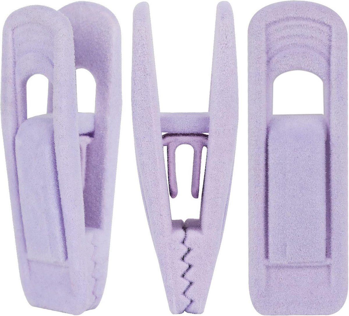 Set van 24 Velours Kledingclips voor Hangers – Sterke Antislip Clips in Lila