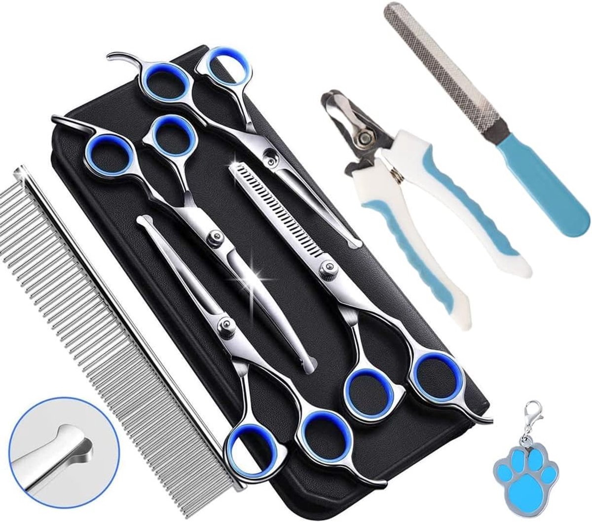 Professionele hondenschaar set voor vachtverzorging - 15,5 cm vachtschaar, incl. nagelknipper en kam