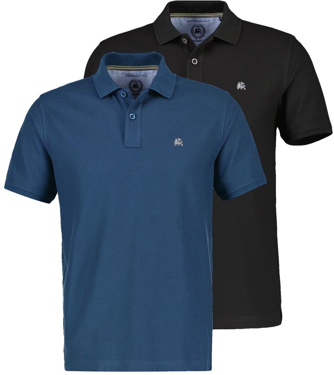 LERROS Heren poloshirt 2 pack Basic