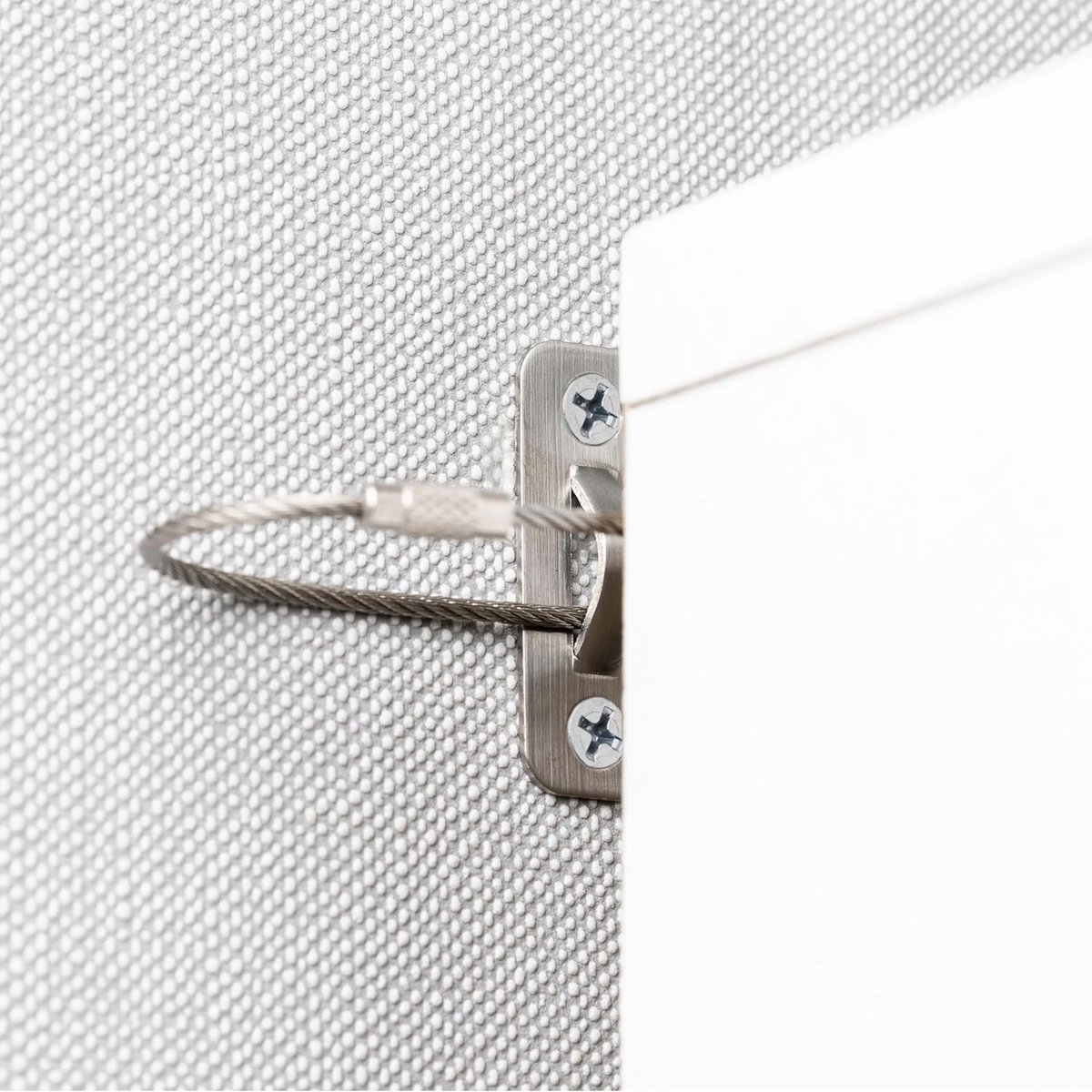 Pack of 12 Tilt Protection for Shelves, Chest of Drawers and Cabinets, Screw-On, Easy to Activate/Switch Off Metal for Toddlers, Pets Set Including Plugs and Screws, Tilt Protection for Furniture