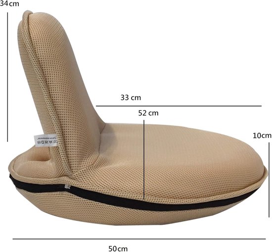 Vloerstoel voor Yoga en Lezen - Comfortabele Opvouwbare Fleecestoel van Merkloos — afbeelding 3