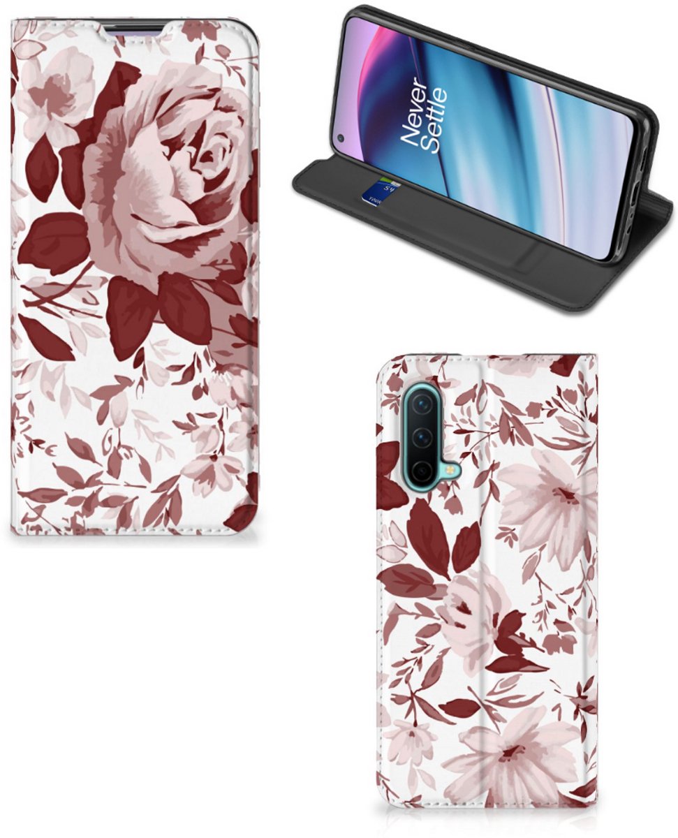 Bookcase OnePlus Nord CE 5G Watercolor Flowers