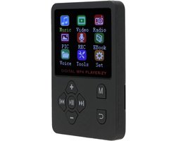 MP3 Player/MP4 Player, USB2.0 Thin Lightweight Portable Color Screen HiFi Music Player Support 32GB Memory SD Card(Black)