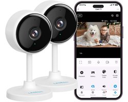 Huisdiercamera met 360° Motion Tracking en IR Nachtzicht - 2-weg Audio en WiFi Camera voor Baby en Huisdier