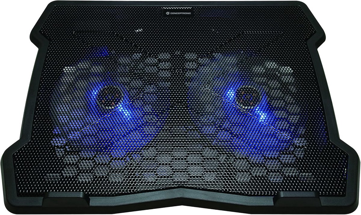 Notebook Cooling Pad met 2 Ventilatoren voor 15.6 inch Laptops - Zwart