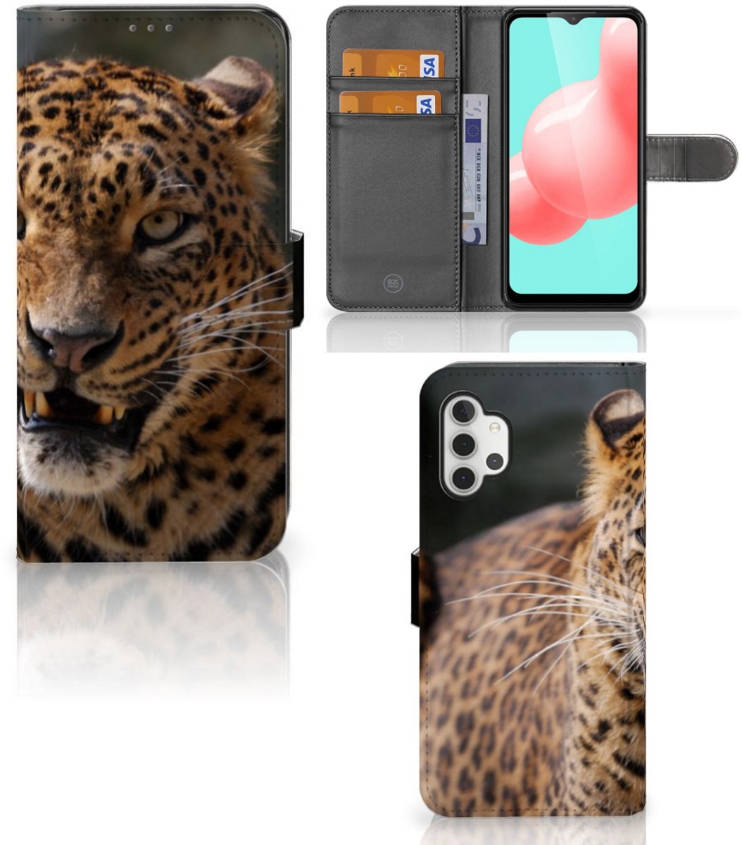 Samsung Galaxy A32 5G Telefoonhoesje met Pasjes Luipaard