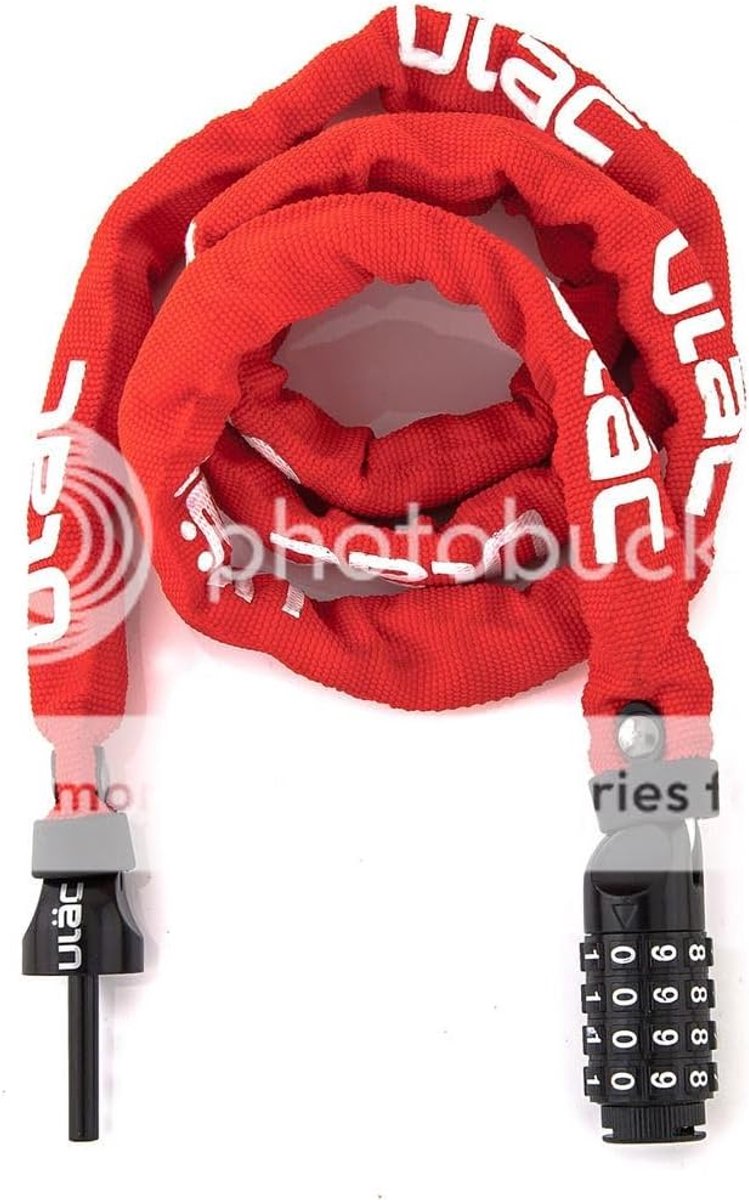 Neo Kettingslot Combo Resetbaar 4-cijferige combinatie anti-diefstal fietsslot - Rood