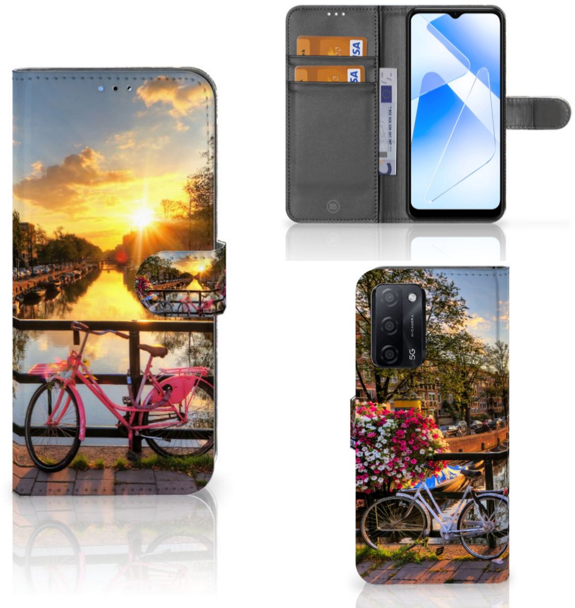 Boekhoesje voor OPPO A16/A16s/A54s Flip Cover Amsterdamse Grachten