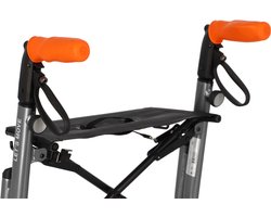 MyRollerSleeve opschuifbare ergonomische / anatomische handvatten voor rollator of rolstoel. Voorkomt pijnlijke handen met gelkussen. Personaliseerbaar: pimp rollator. Oranje 21x6,5x9cm