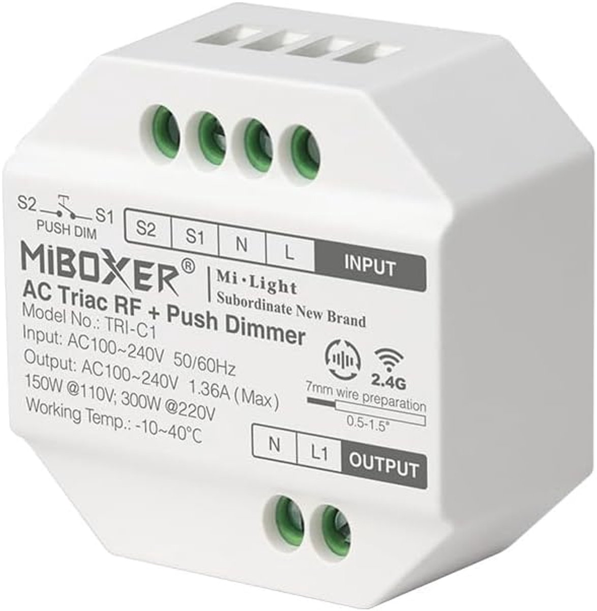 RF Triac Dimmer Module met PUSH-besturing voor Dimbare Lampen