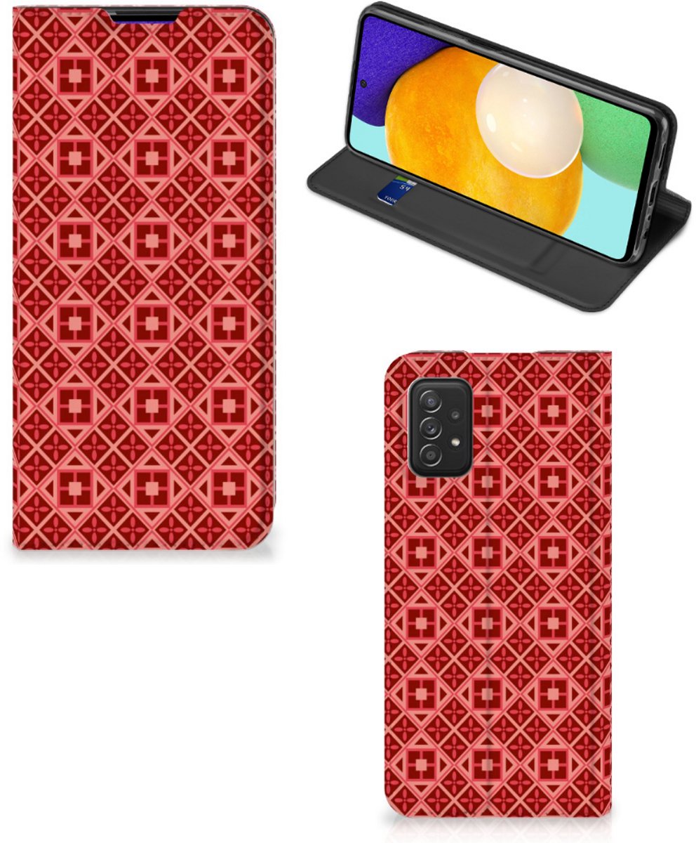 Samsung Galaxy A03s Hoesje met Magneet Batik Rood