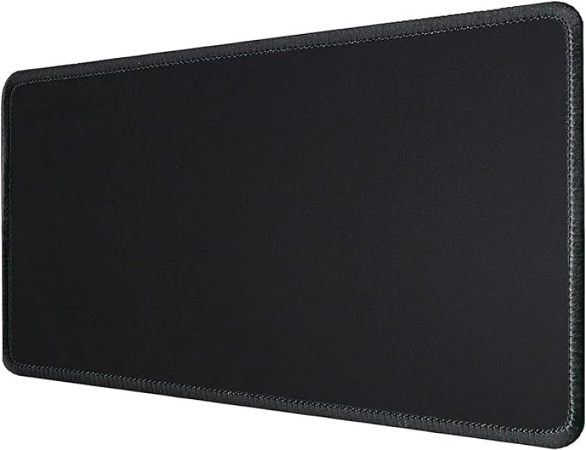 Stoffen muismat 90x30 cm met antislip onderkant en genaaide rand