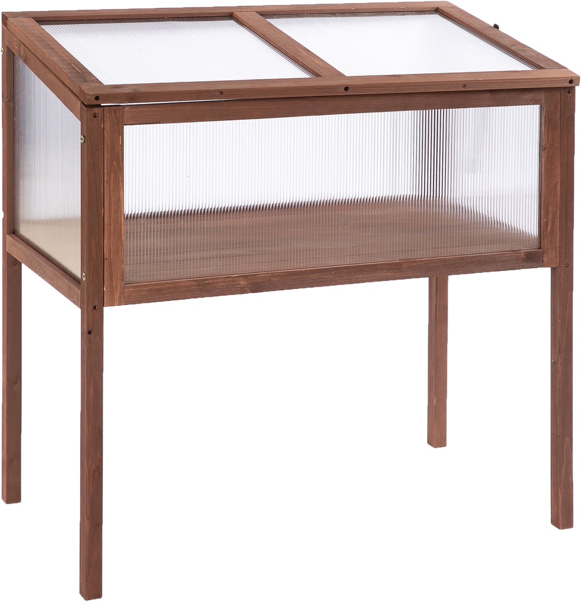 Wishdor - Kweekbak Met Deksel - Verhoogd Ontwerp - Hout - Bruin - 90 x 50 x 93 cm