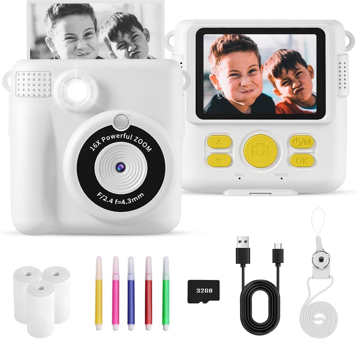 Kindercamera met 2,4 inch scherm en 24 MP - 1080P digitale camera voor kinderen