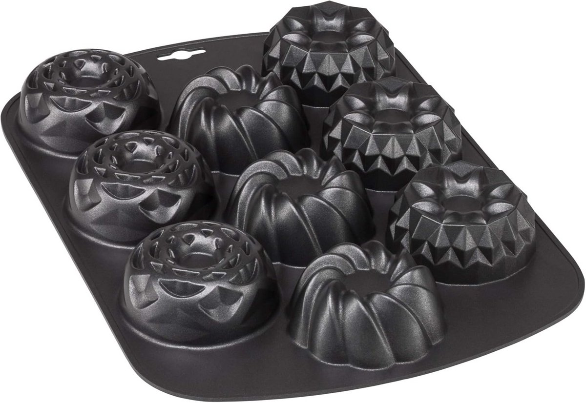 Muffin bakvorm voor 9 muffins met 3 turban designs - Antiaanbaklaag 38 x 27 cm
