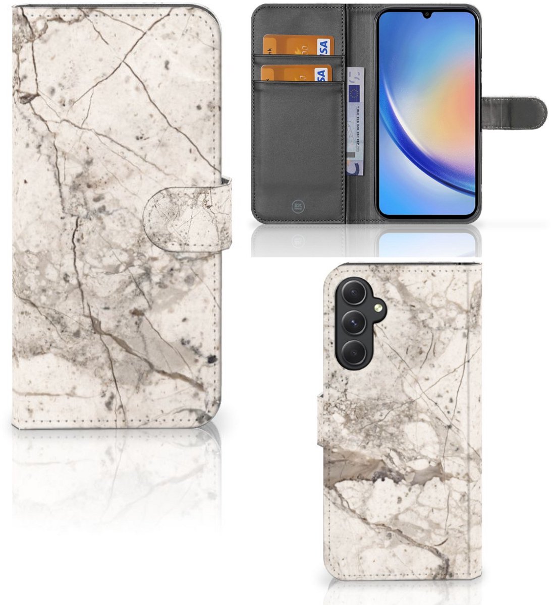 Samsung Galaxy A24 4G Bookcase Marmer Beige