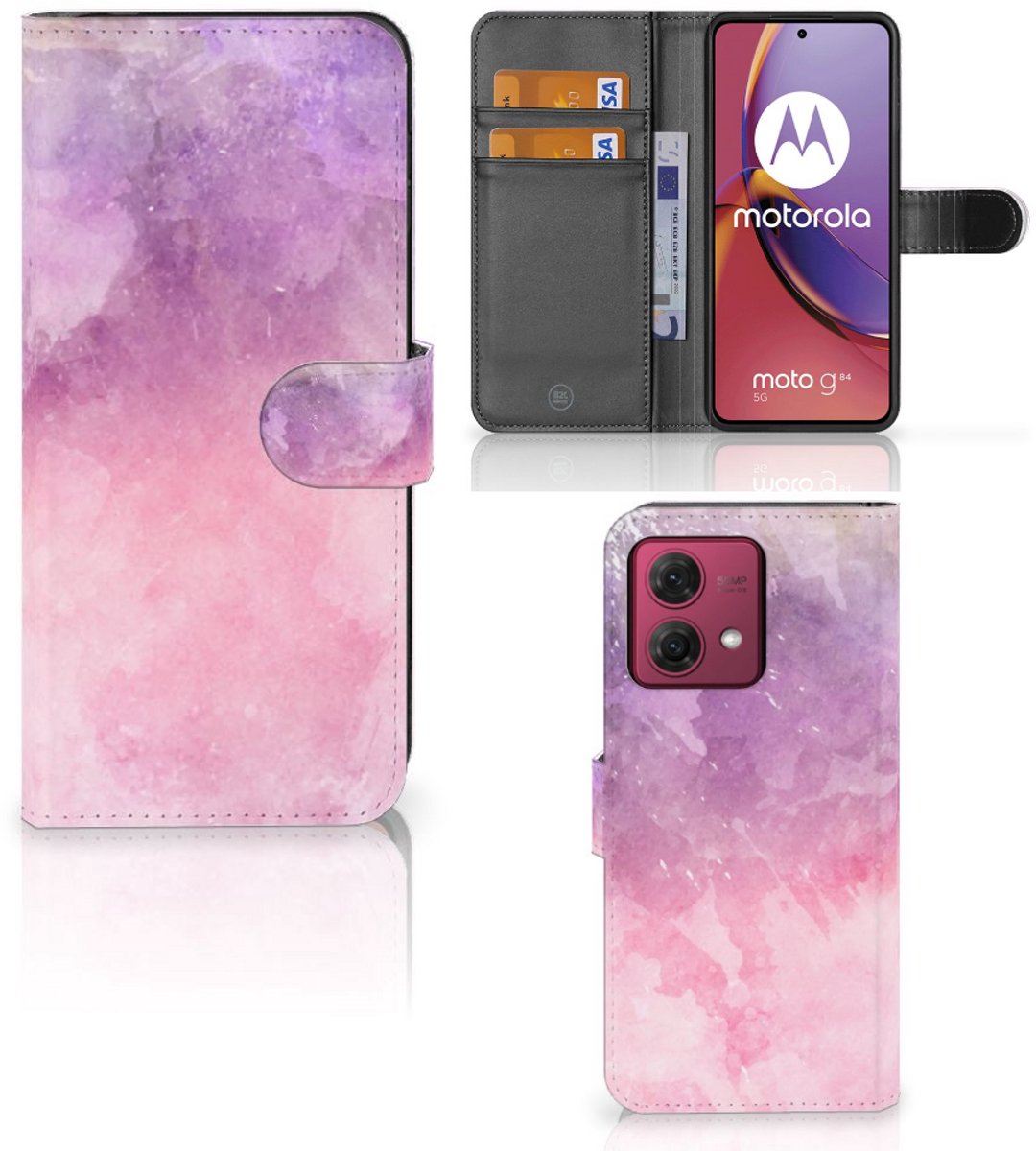 Hoesje Motorola Moto G84 Pink Purple Paint