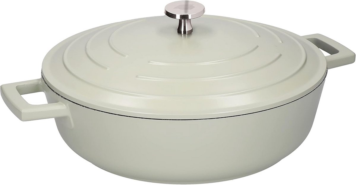 Lichte Ondiepe Braadpan met Deksel - 4L, Inductie en Ovenbestendig