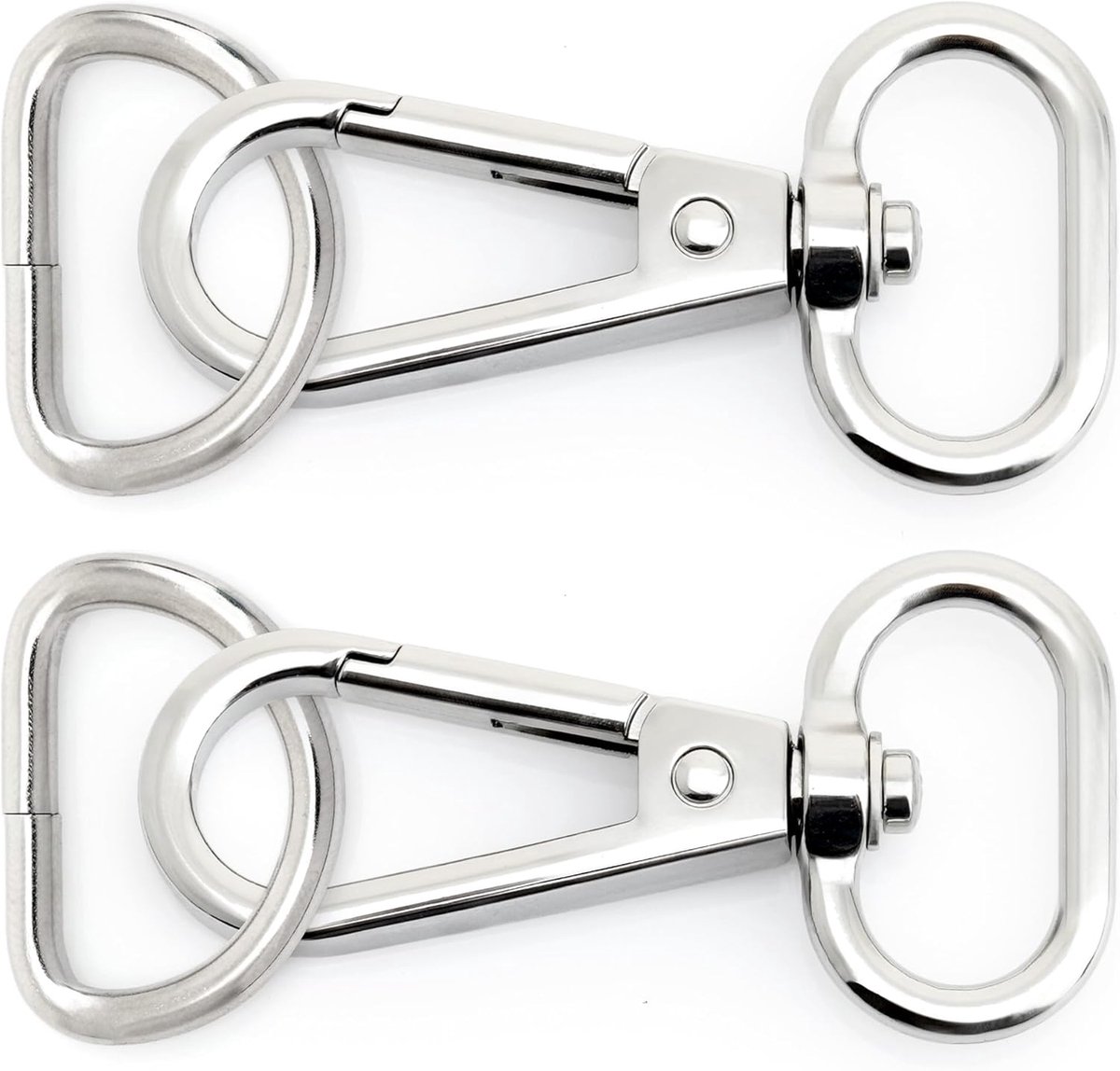 10 Sets Zilveren Swivel Snap Haken Kreeft Gesp met D Ringen - Mode Clips voor Tas en Leer Ambachtelijke Accessoires