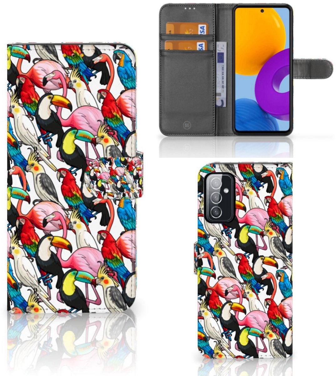 Samsung Galaxy M52 Telefoonhoesje met Pasjes Birds