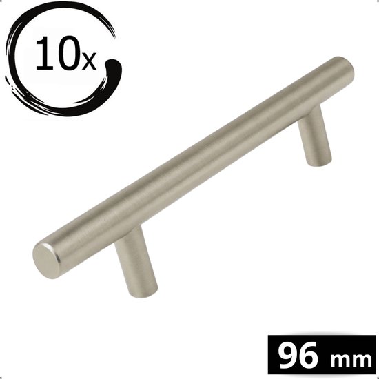 10X Handgreep RVS 96 MM Denver – Handgrepen keukenkastjes – Handgrepen voor deurtjes – Handgrepen Kast – Handgreep keukenkastjes – Handgreep kast – Meubelbeslag – Keukengreep – deurgreep rVS