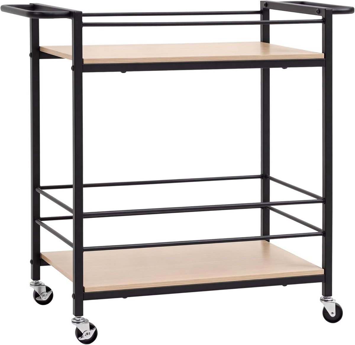 Keukenwagen met 2 niveaus, draagvermogen 60 kg, multifunctioneel en handig