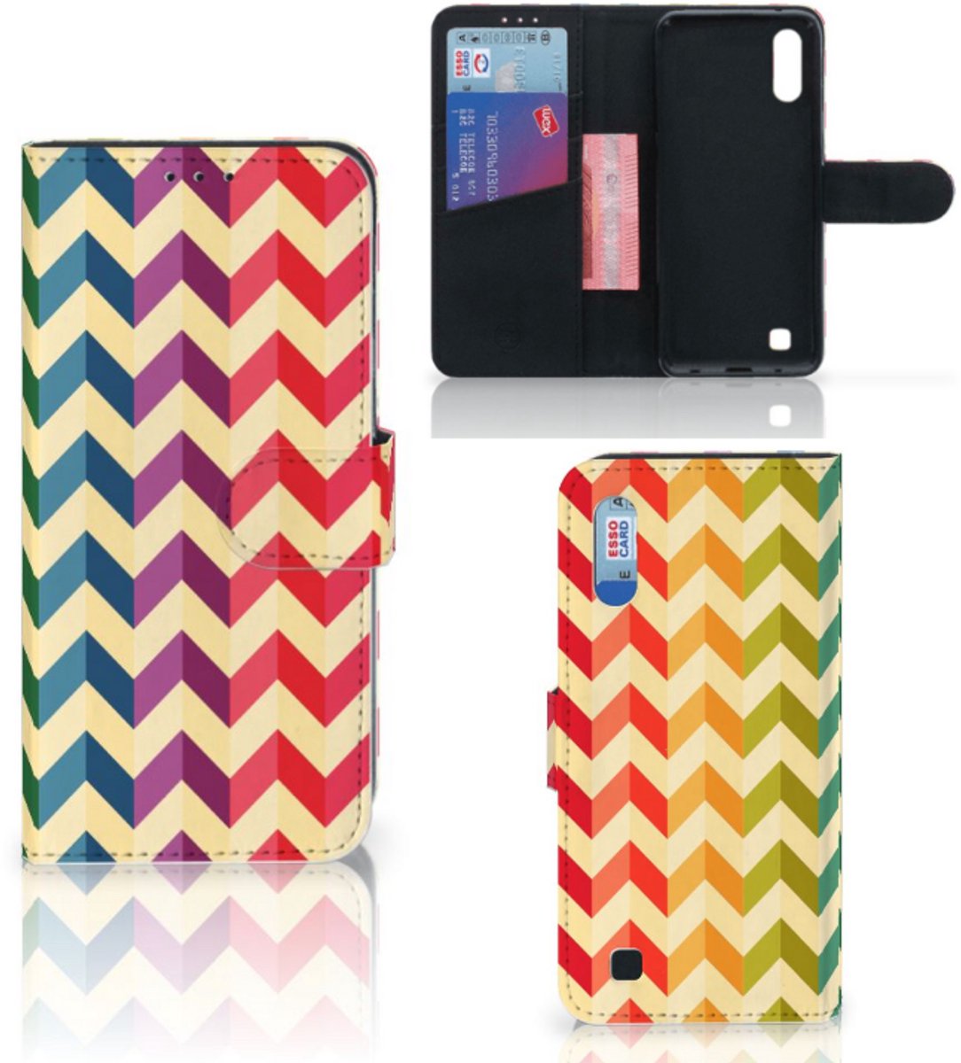 Samsung Galaxy M10 Telefoon Hoesje Zigzag Multi Color