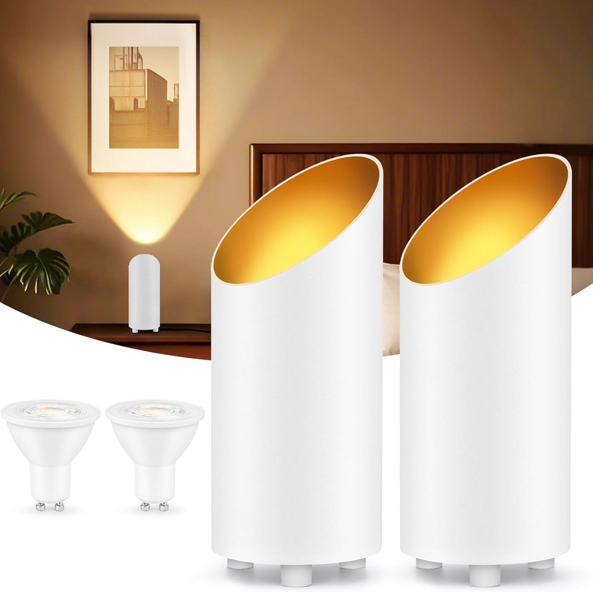 LED Uplight Vloerlamp IP44 Waterdicht 6W 600 LM Aluminium Met Voetenschakelaar GU10 2700K Warm Wit Set van 2