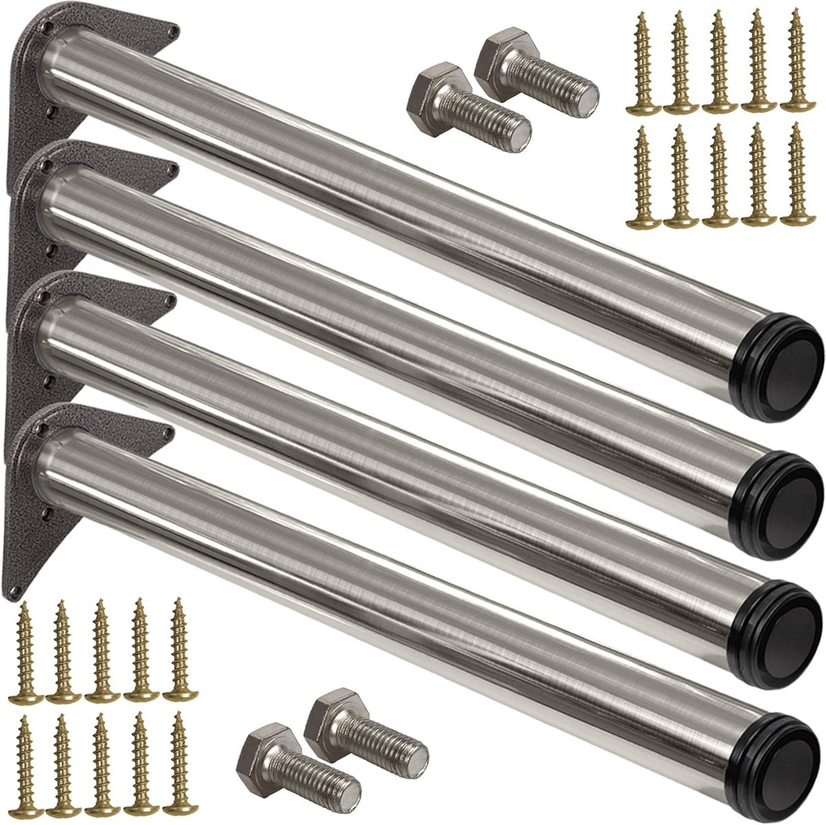 Tafelpoten Set - Meubelonderstel - Meubels Verbeteren - In hoogte verstelbaar - 4 stuks 87 cm - Roestvrij Staal