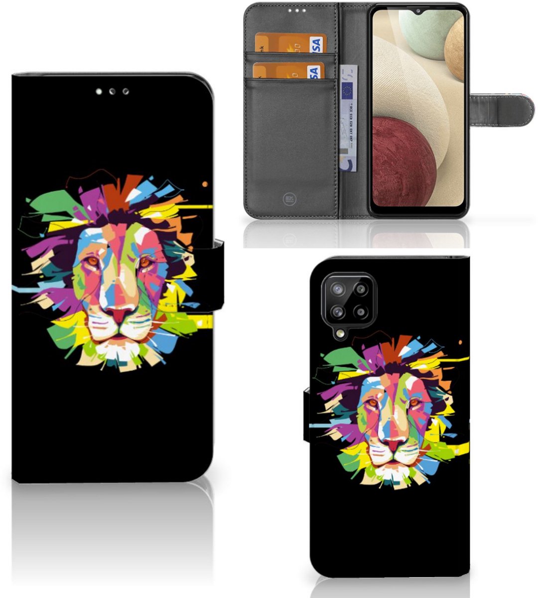 Samsung Galaxy A12 Leuk Hoesje Lion Color