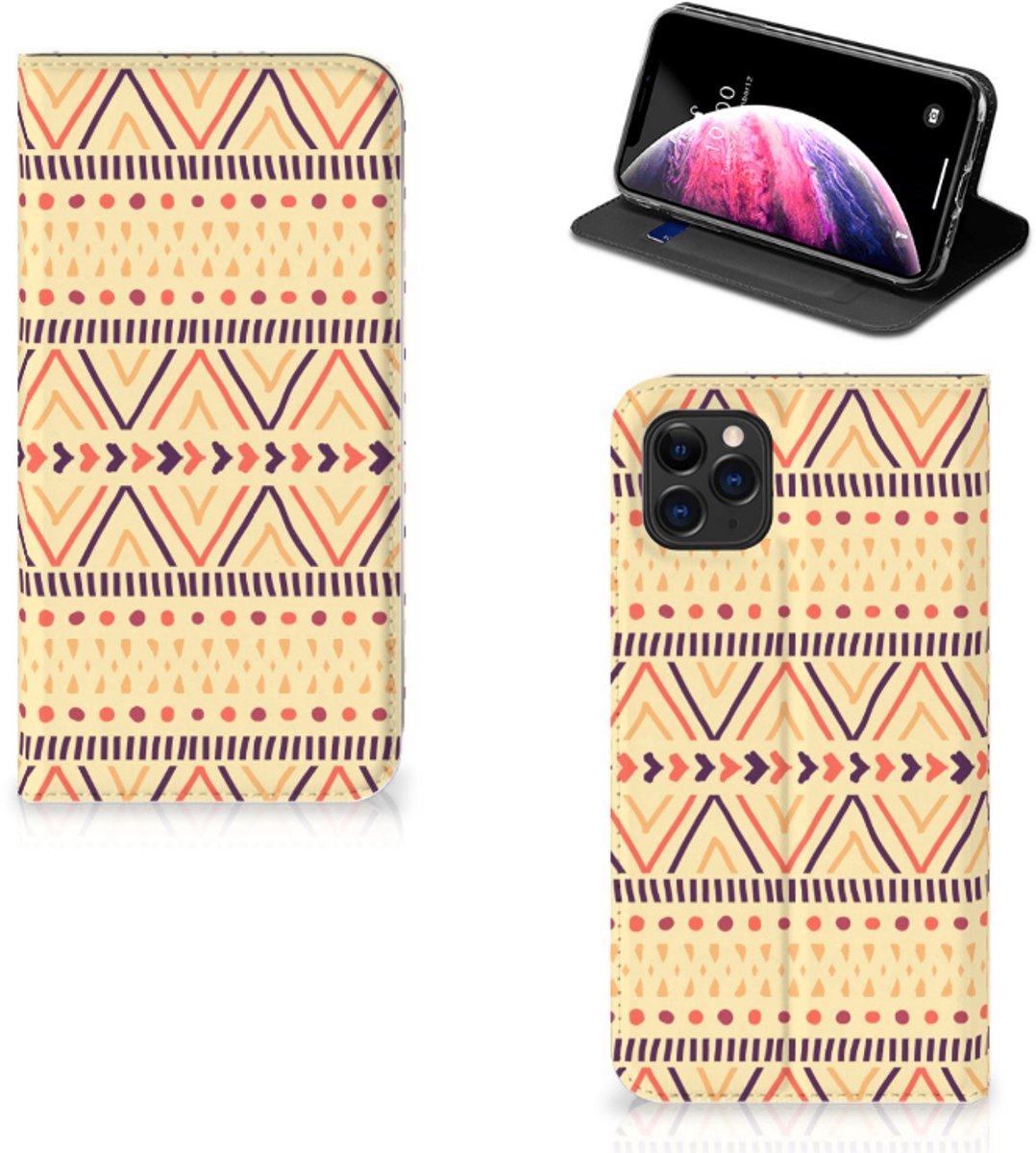 Apple iPhone 11 Pro Max Hoesje met Magneet Aztec Yellow