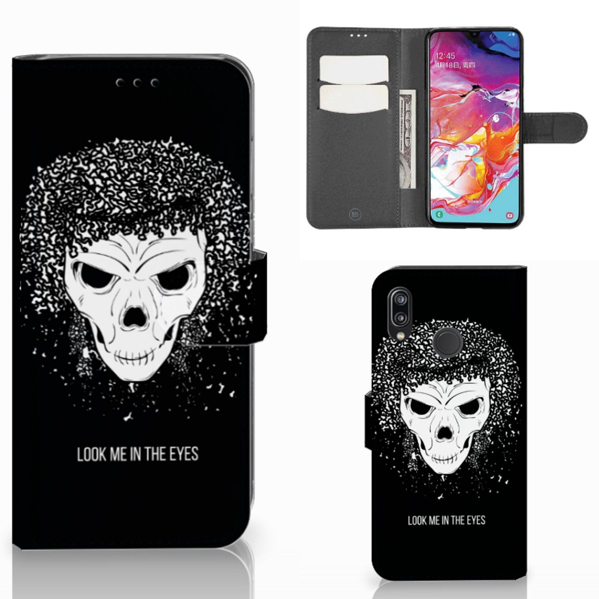 Telefoonhoesje met Naam Samsung Galaxy A70 Skull Hair