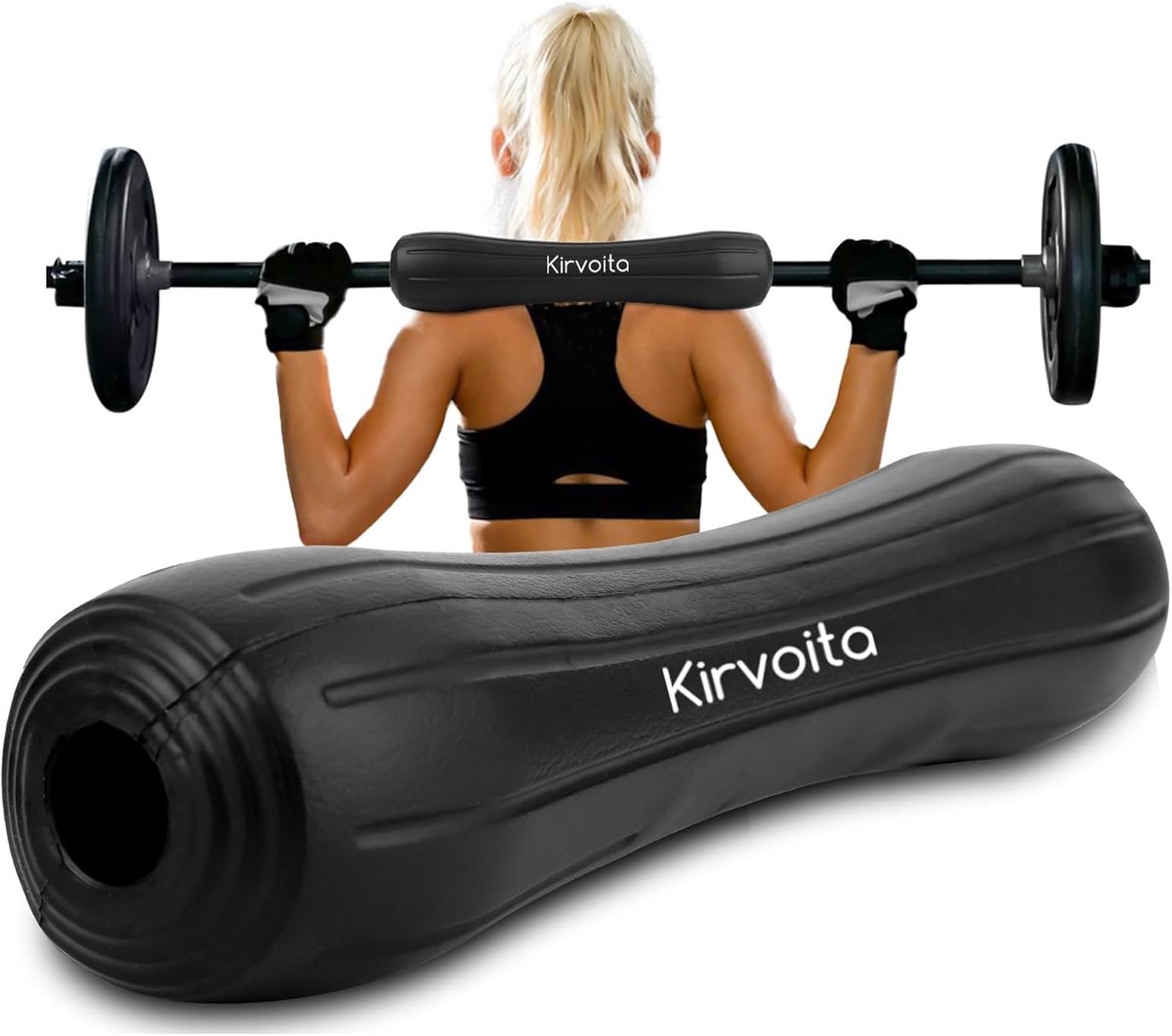 Halterpad voor Squats en Heupstoten - Stevig en Eenvoudig te Installeren, Zwart