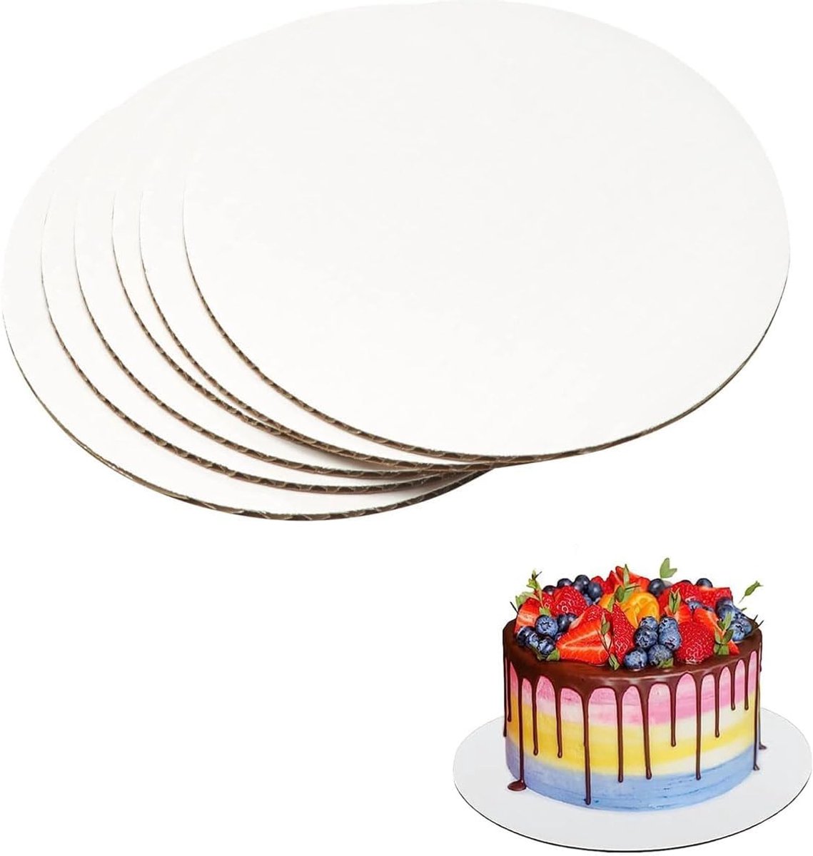 Ronde Taartonderlegger 30 cm - 5 Stuks, Premium Taartplaten voor Presentatie