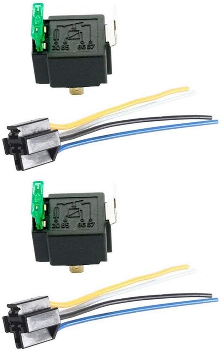 2 x 12V 30A 4-polig Auto Relais - Hoogwaardige Stroom Schakelaar voor Motorfiets en Boot