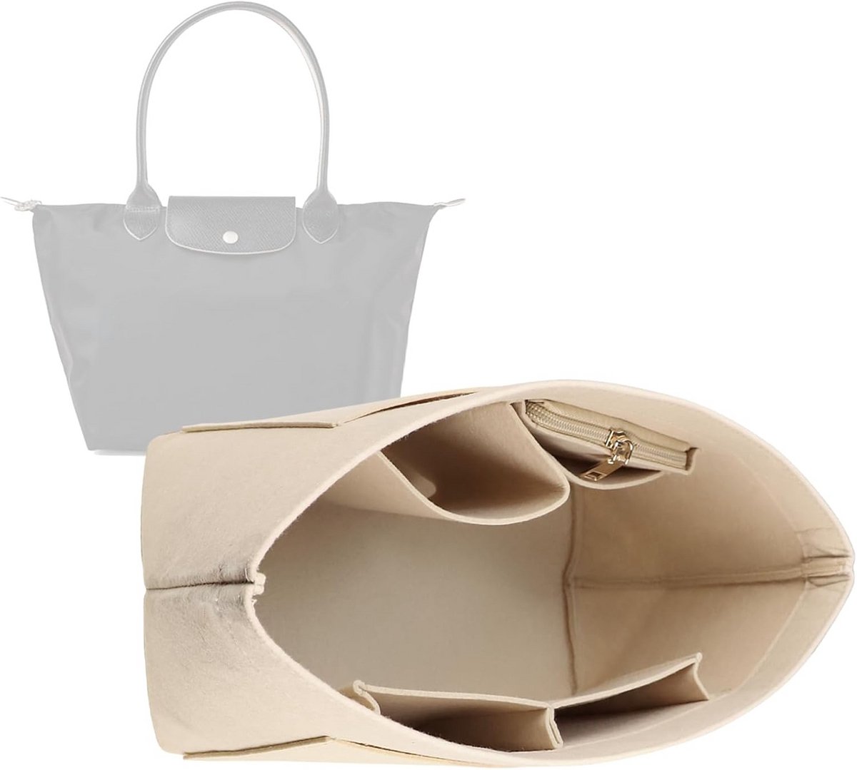Handtas organizer inzetstuk - Beige M