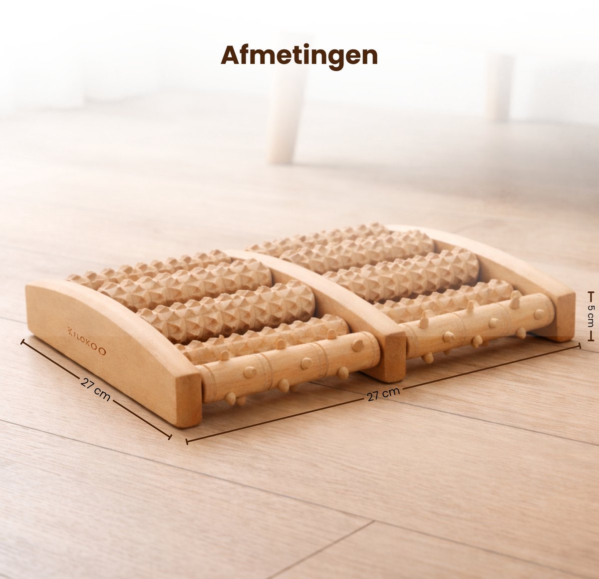 Houten Voetmassage Roller – Voetmassage Apparaat – Voetreflex Massage Roller – Massief Hout – Tegen Vermoeide Voeten – Handmatige Voetmassager thumbnail 7