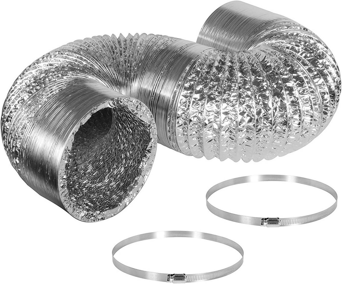 6 Inch 8 Voeten Niet-Geïsoleerde Flexibele Aluminium Ventilatie Slang voor HVAC