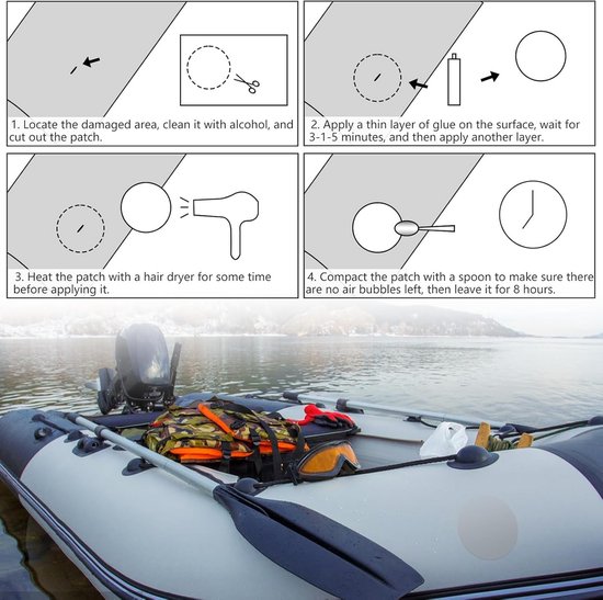 Waterdichte PVC Reparatiepleisters voor Opblaasbare Artikelen - 4 Stuks — afbeelding 3