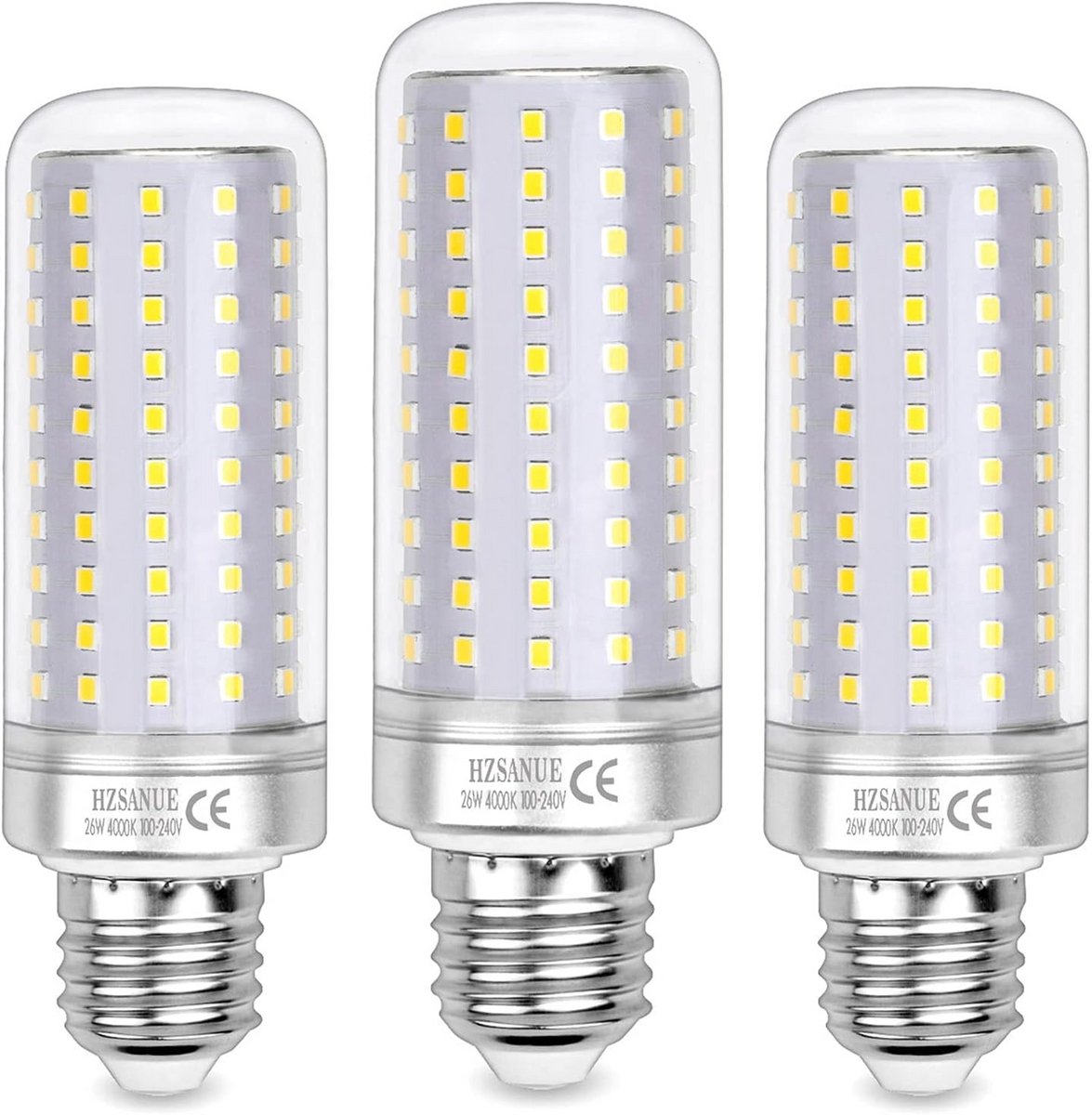 3-pack LED Lampen E27 26W 3000 Lumen - 4000K Neutraal Wit Licht
